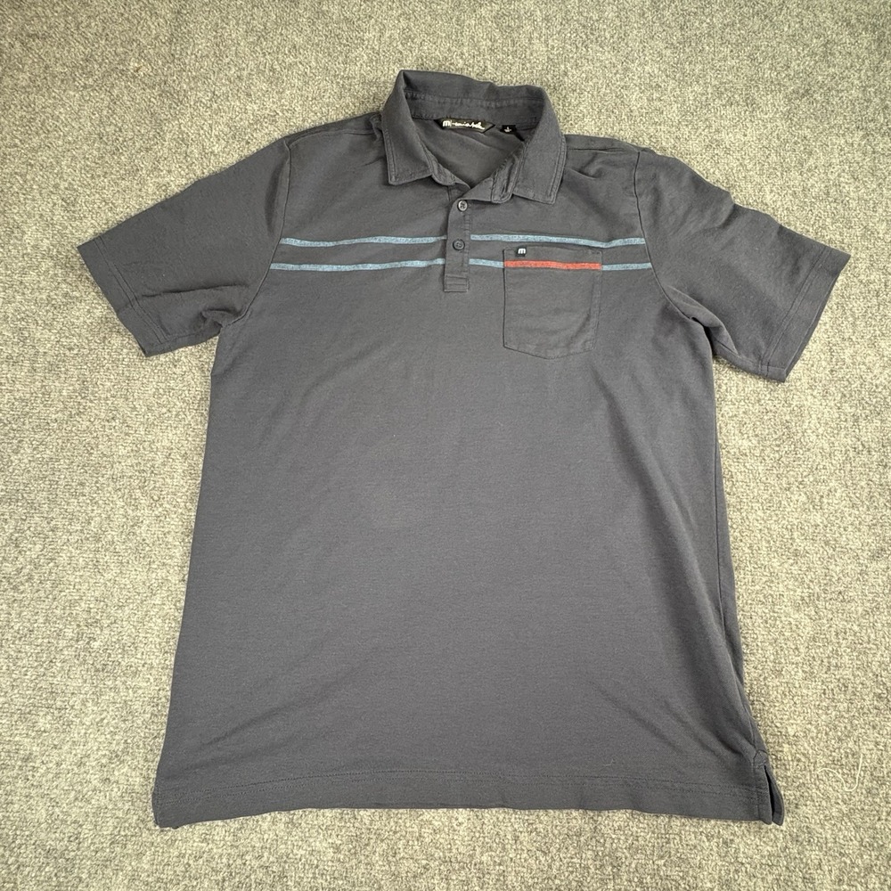 Travis Mathew Polo Shirt Men's L Navy Stretch Golf Casual Streetwear Athleisure